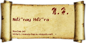 Nánay Héra névjegykártya
